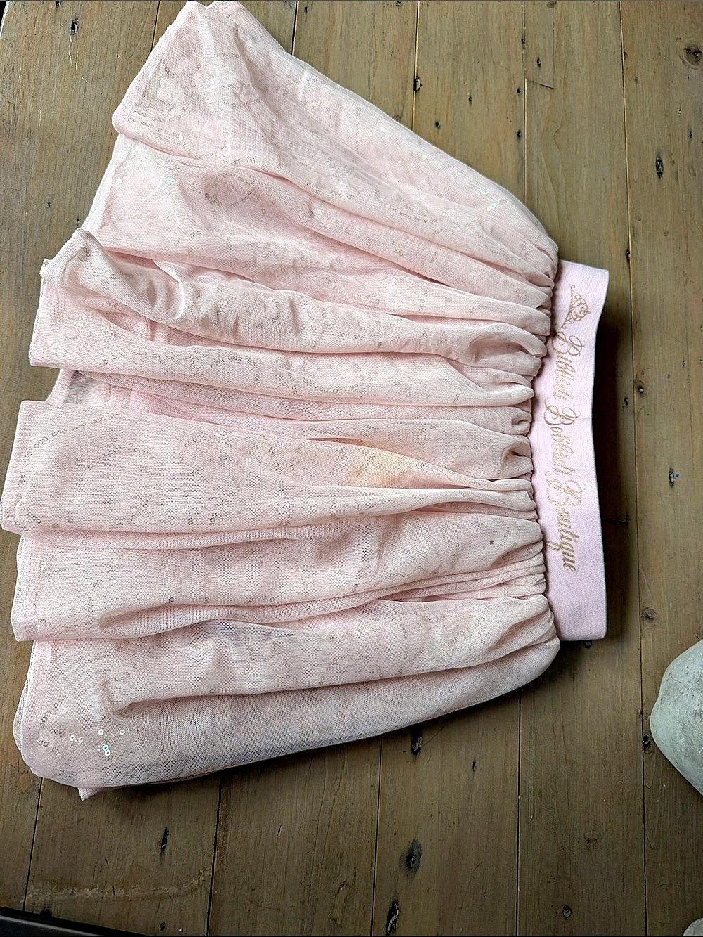 Disney Bibbidi Bobbidi Boutique Pink Sequin Tulle Skirt Girls M